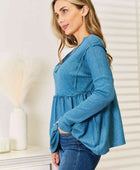 Frill Trim Babydoll Blouse - Body By J'ne