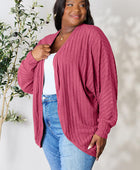Full Size Ribbed Cocoon Cardigan - Body By J'ne