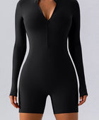 Half Zip Long Sleeve Active Romper - Body By J'ne