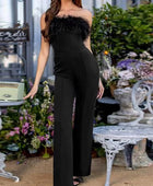 Loving On Me Sequined Feather-paneled Jumpsuit - Body By J'ne
