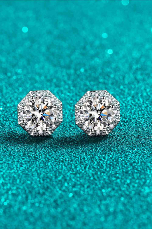 2 Carat Moissanite 925 Sterling Silver Stud Earrings - Body By J'ne