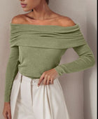 Off-Shoulder Long Sleeve Sweater - Body By J'ne