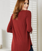 Long Sleeve Round Neck Round Hem Top - Body By J'ne