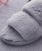 Faux Fur Double Strap Slippers - Body By J'ne