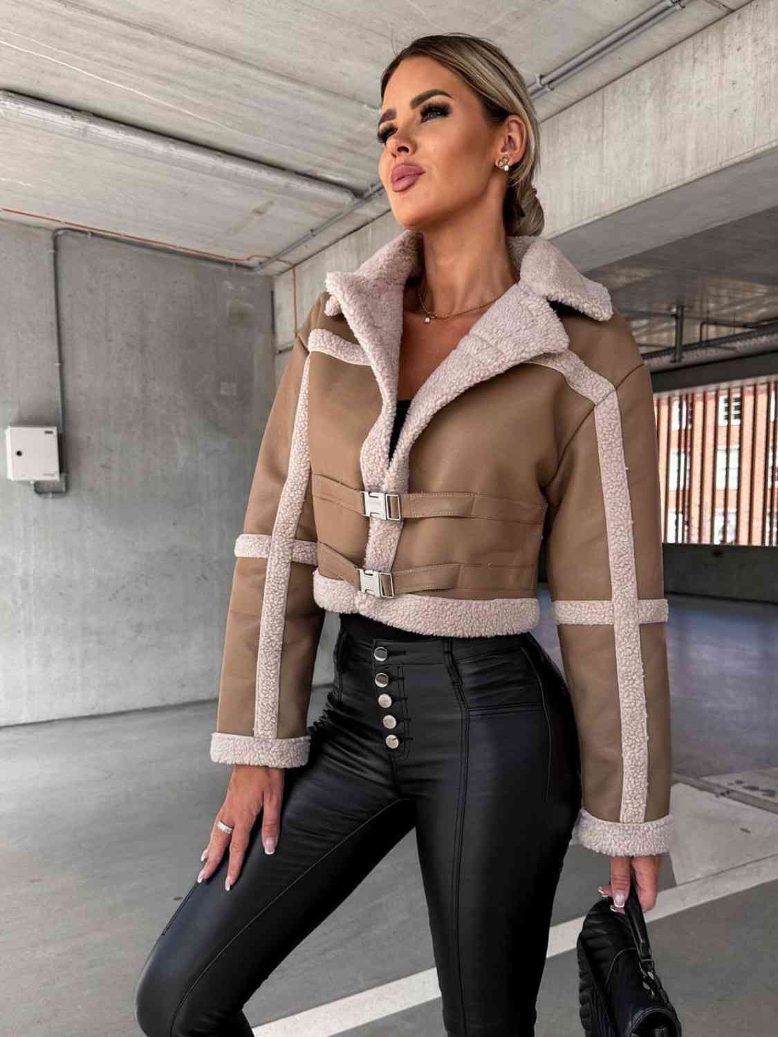 Collared Buckle Detail Jacket - Body By J'ne