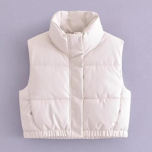 Zip-Up Drawstring Puffer Vest - Body By J'ne