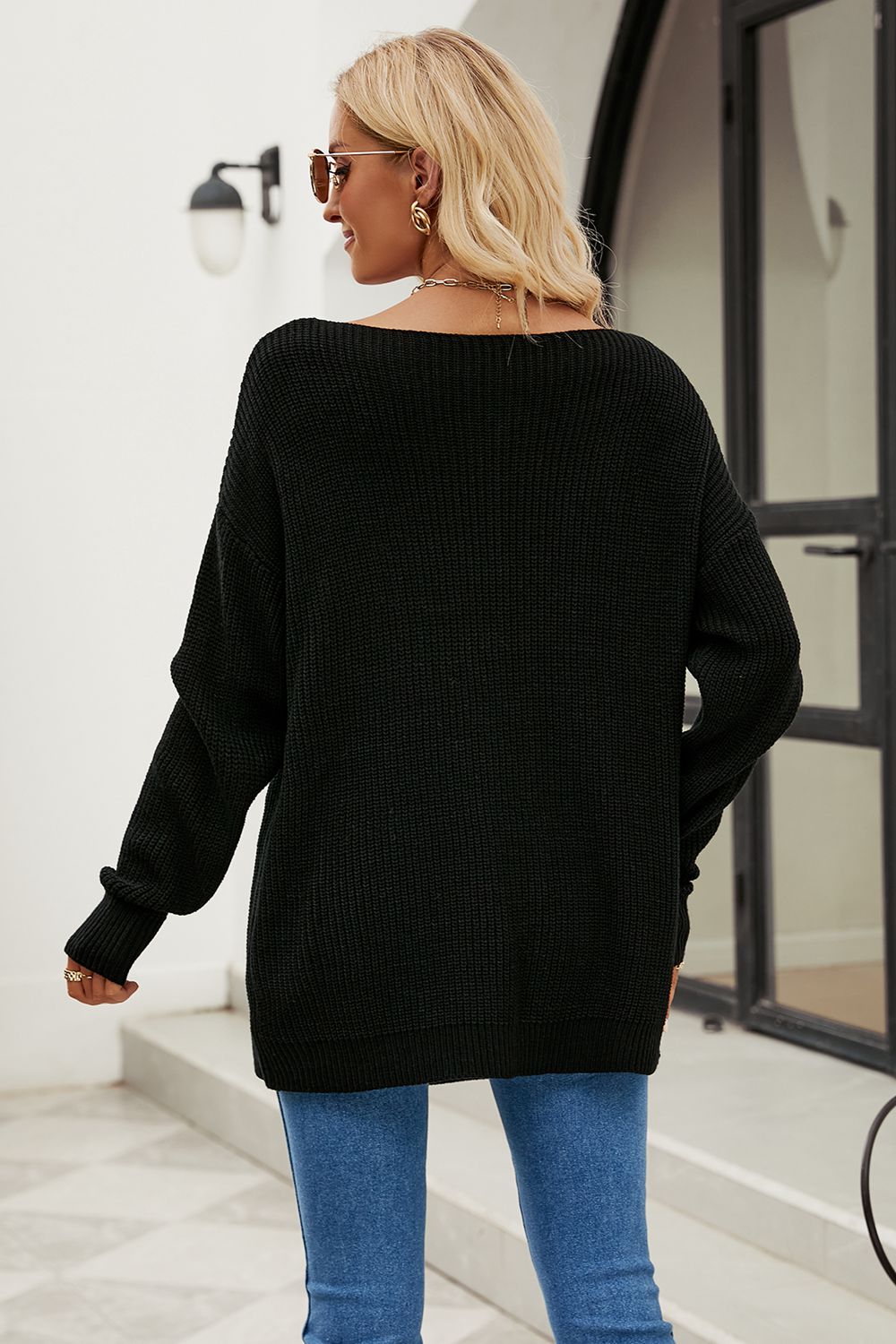 Boat Neck Dropped Shoulder Knit Top - Body By J'ne