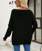 Boat Neck Dropped Shoulder Knit Top - Body By J'ne