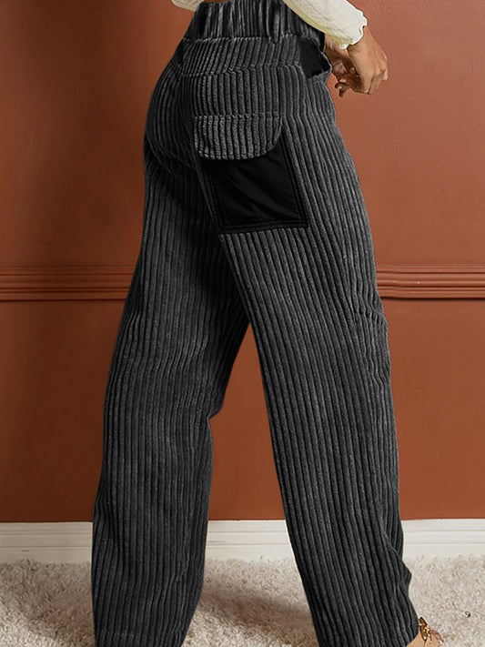 Ribbed Longline Pocketed Pants - Body By J'ne