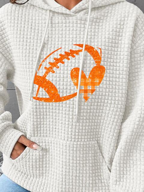 Football Graphic Drawstring Hoodie - Body By J'ne