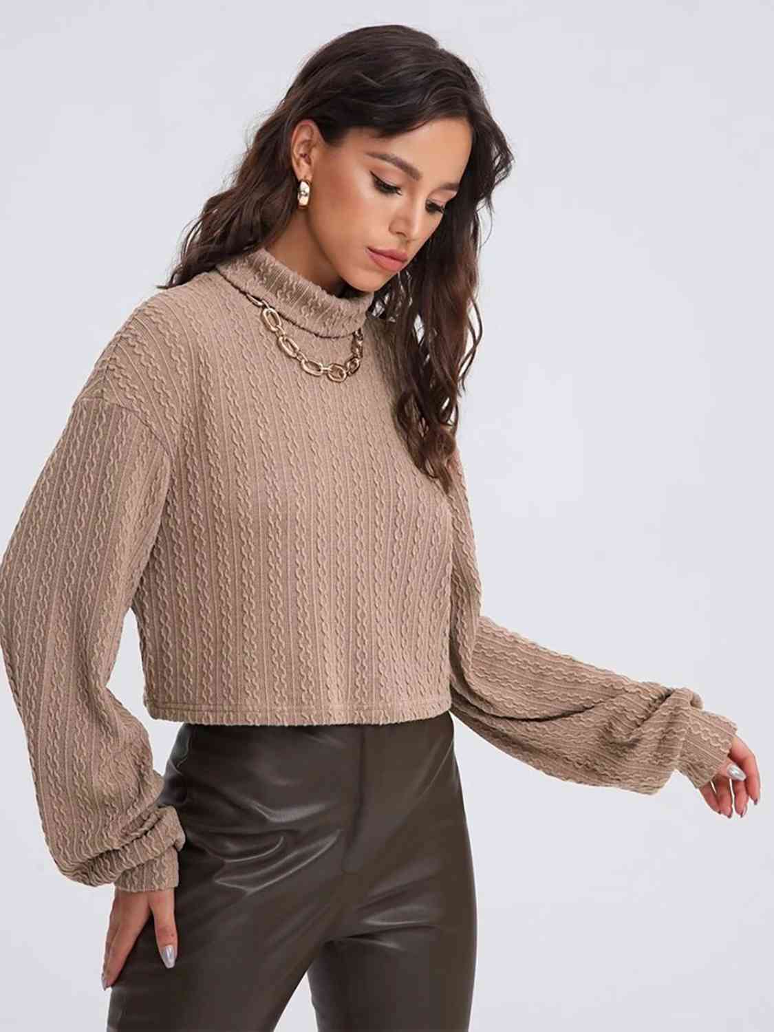 Turtleneck Long Sleeve Top - Body By J'ne