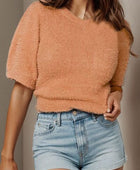 Round Neck Short Sleeve Sweater - Body By J'ne