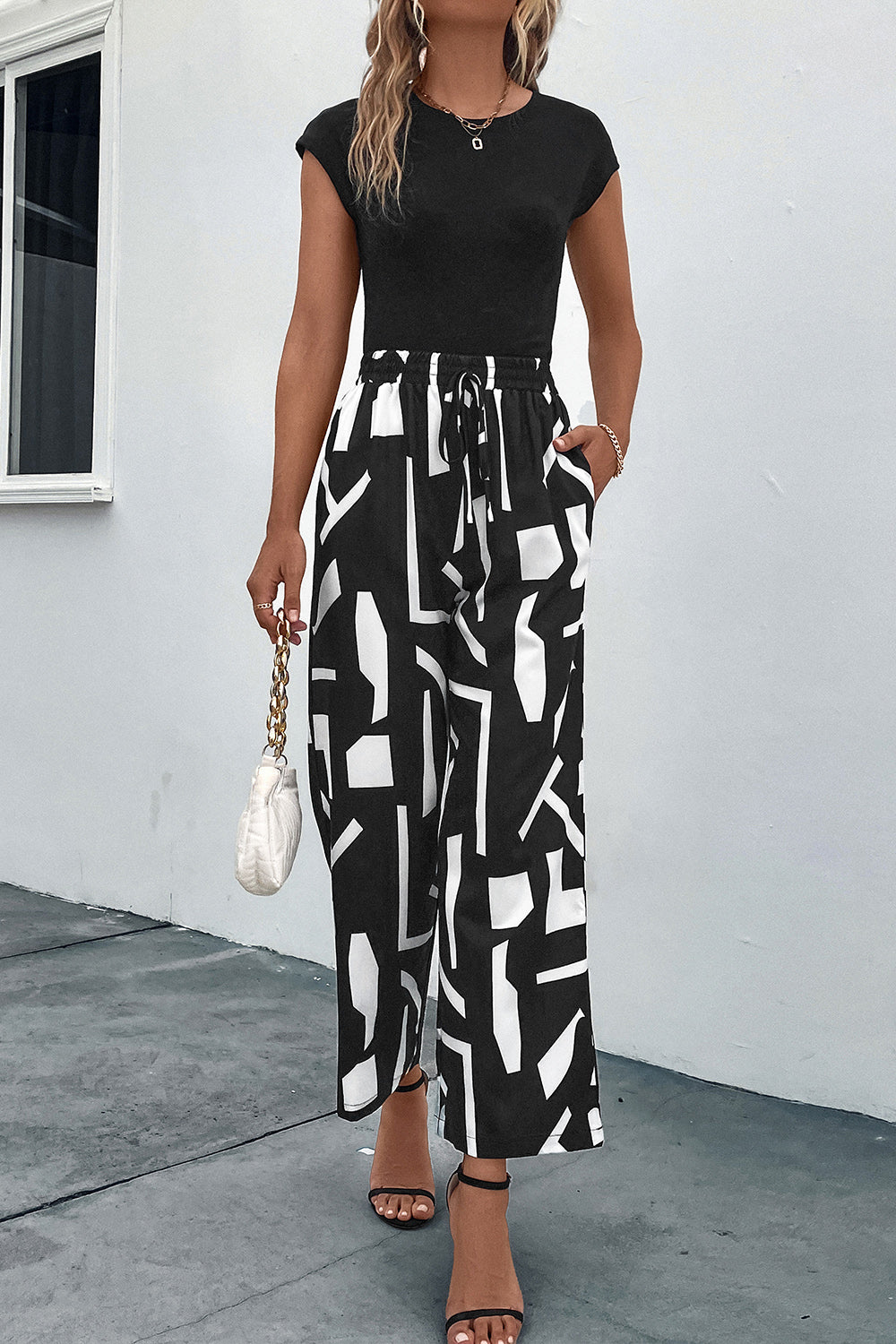 Printed Straight Leg Pants with Pockets - Body By J'ne