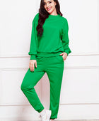 Round Neck Long Sleeve Sweatshirt and Pants Set - Body By J'ne