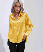 Collared Neck Buttoned Long Sleeve Shirt - Body By J'ne