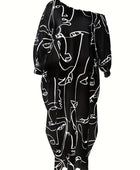 Printed Single Shoulder Lantern Sleeve Maxi Dress - Body By J'ne