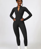 Half Zip Long Sleeve Active Jumpsuit - Body By J'ne