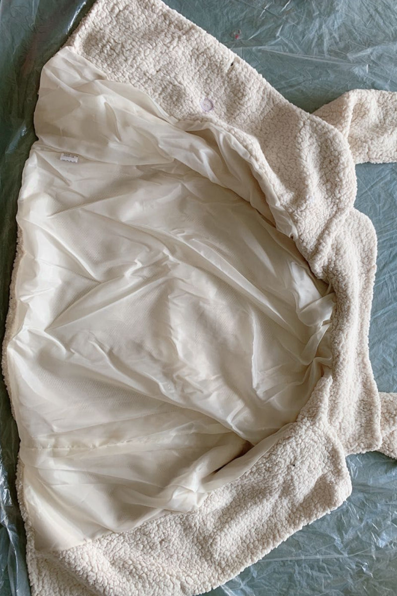 Full Size Lapel Collar Sherpa Coat - Body By J'ne