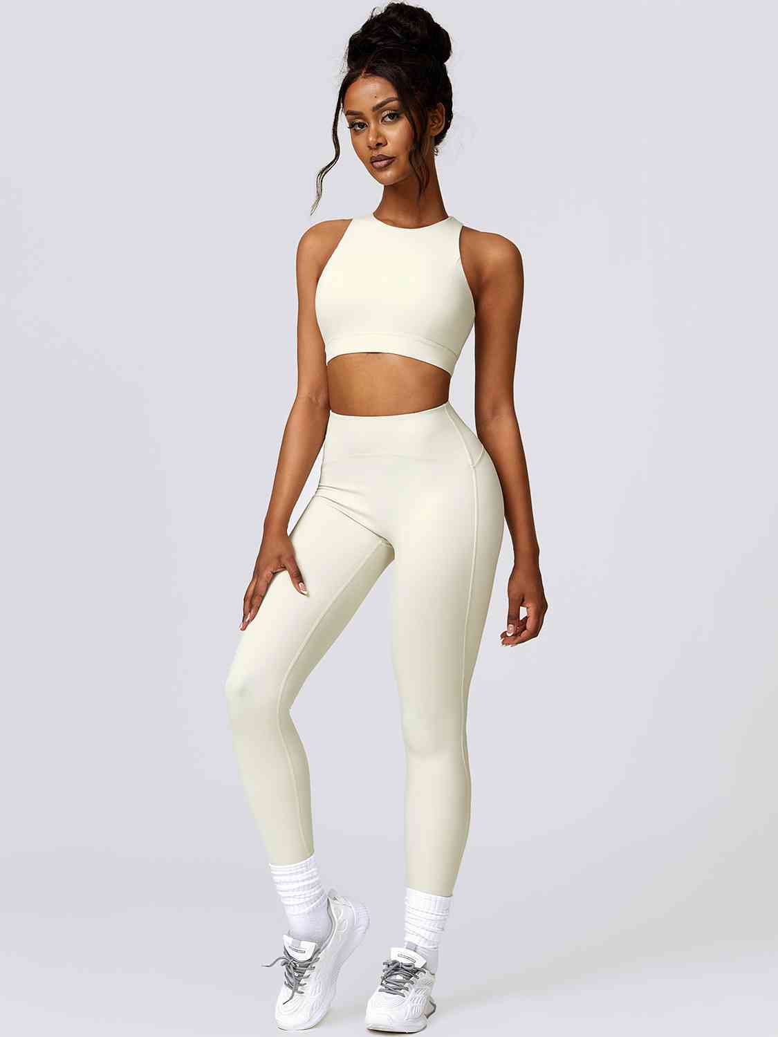 Cutout Cropped Sport Tank and Leggings Set - Body By J'ne