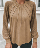 Heathered Round Neck Long Sleeve T-Shirt - Body By J'ne