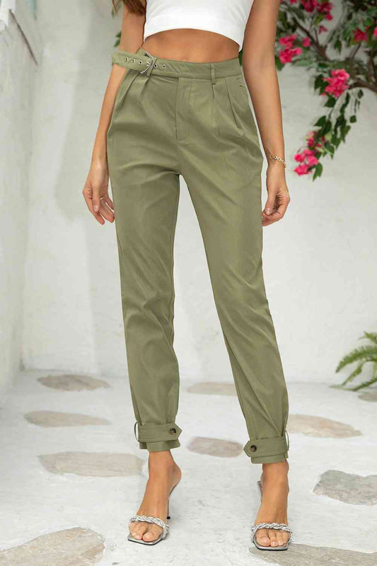 Belt Detail Jogger Pants - Body By J'ne