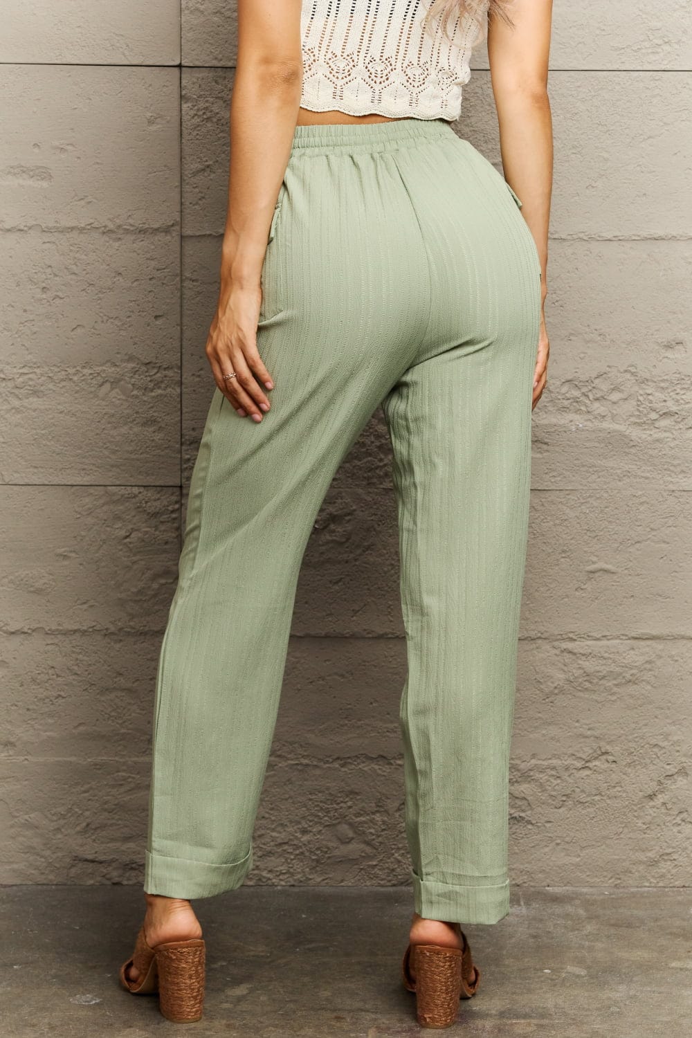 Tie Waist Long Pants - Body By J'ne