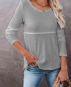 Cutout Round Neck Long Sleeve T-Shirt - Body By J'ne