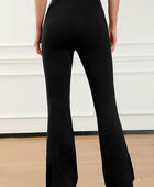 Wide Waistband Slit Bootcut Active Pants - Body By J'ne