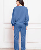 Round Neck Long Sleeve Sweatshirt and Pants Set - Body By J'ne