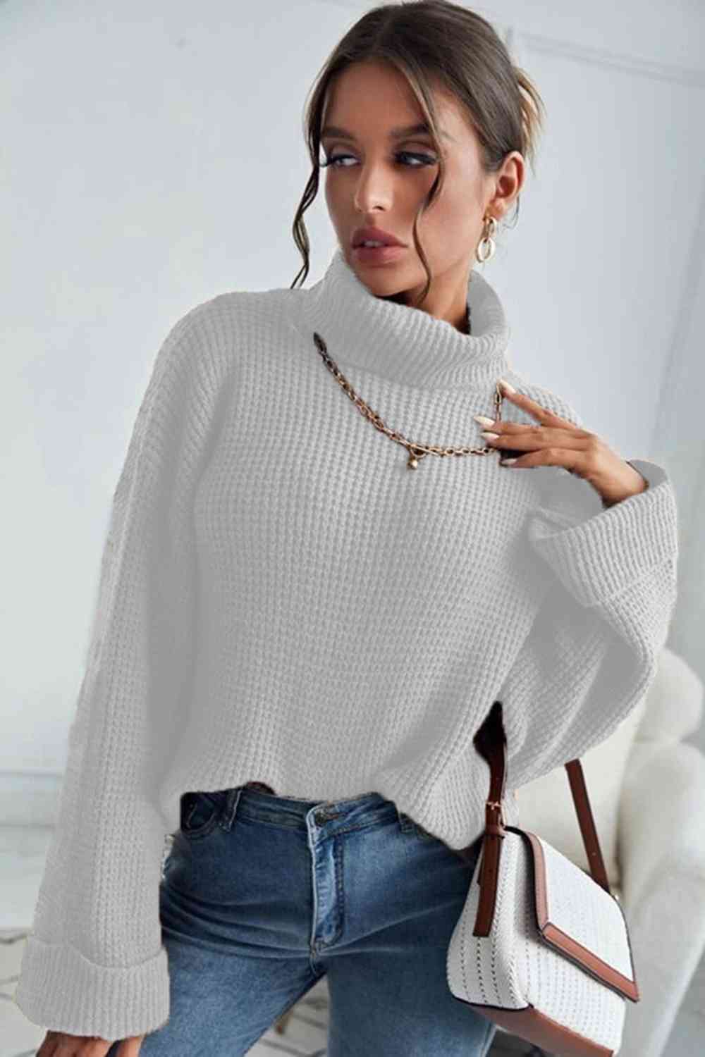 Turtleneck Long Sleeve Sweater - Body By J'ne