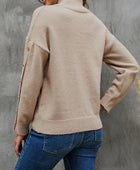 Button Detail Mock Neck Sweater - Body By J'ne