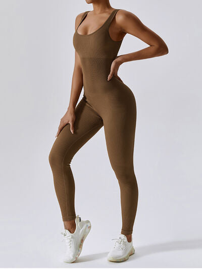 Wide Strap Sleeveless Active Jumpsuit - Body By J'ne