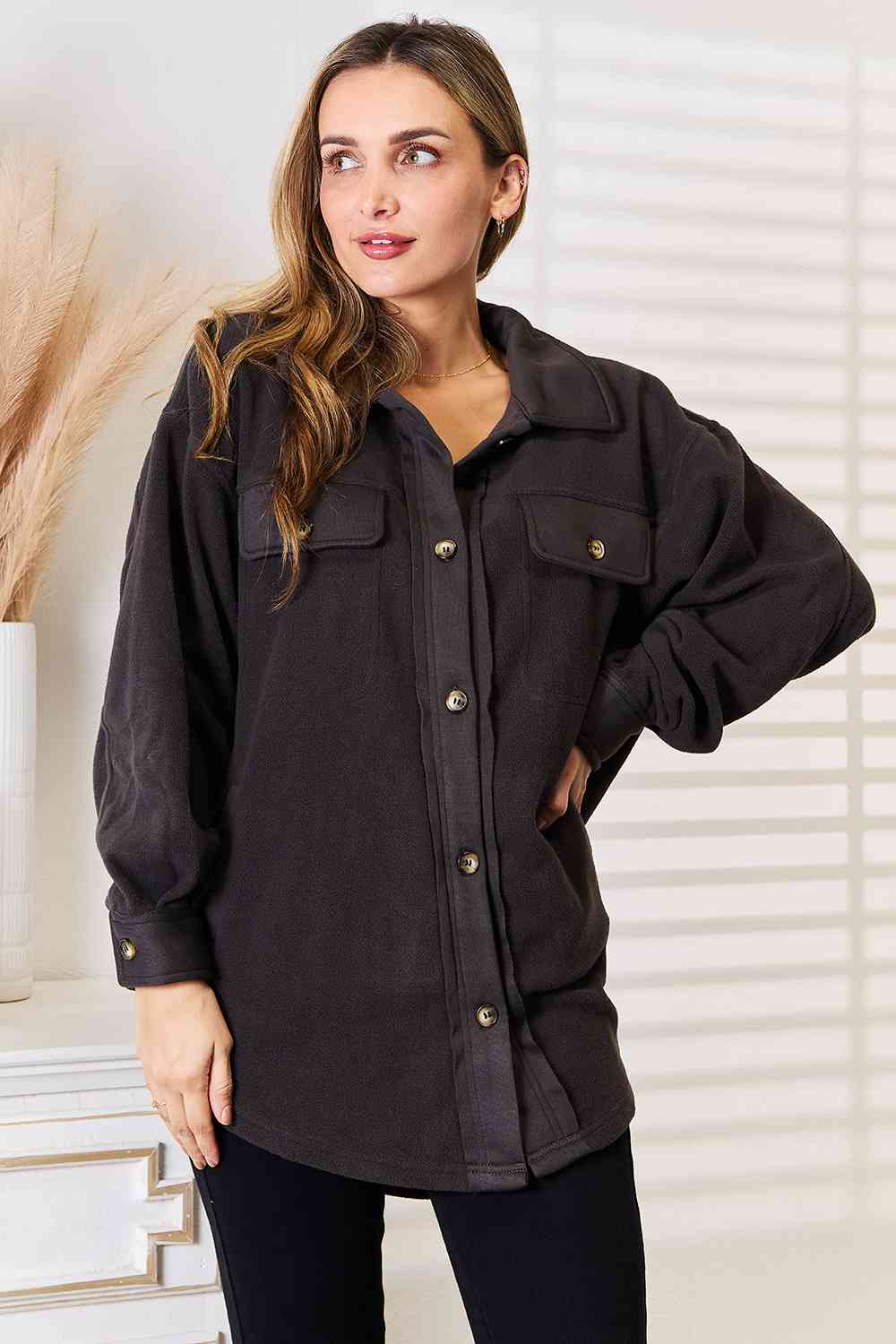 Cozy Girl Full Size Button Down Shacket - Body By J'ne