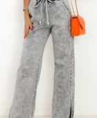 Slit Drawstring Jeans with Pockets - Body By J'ne