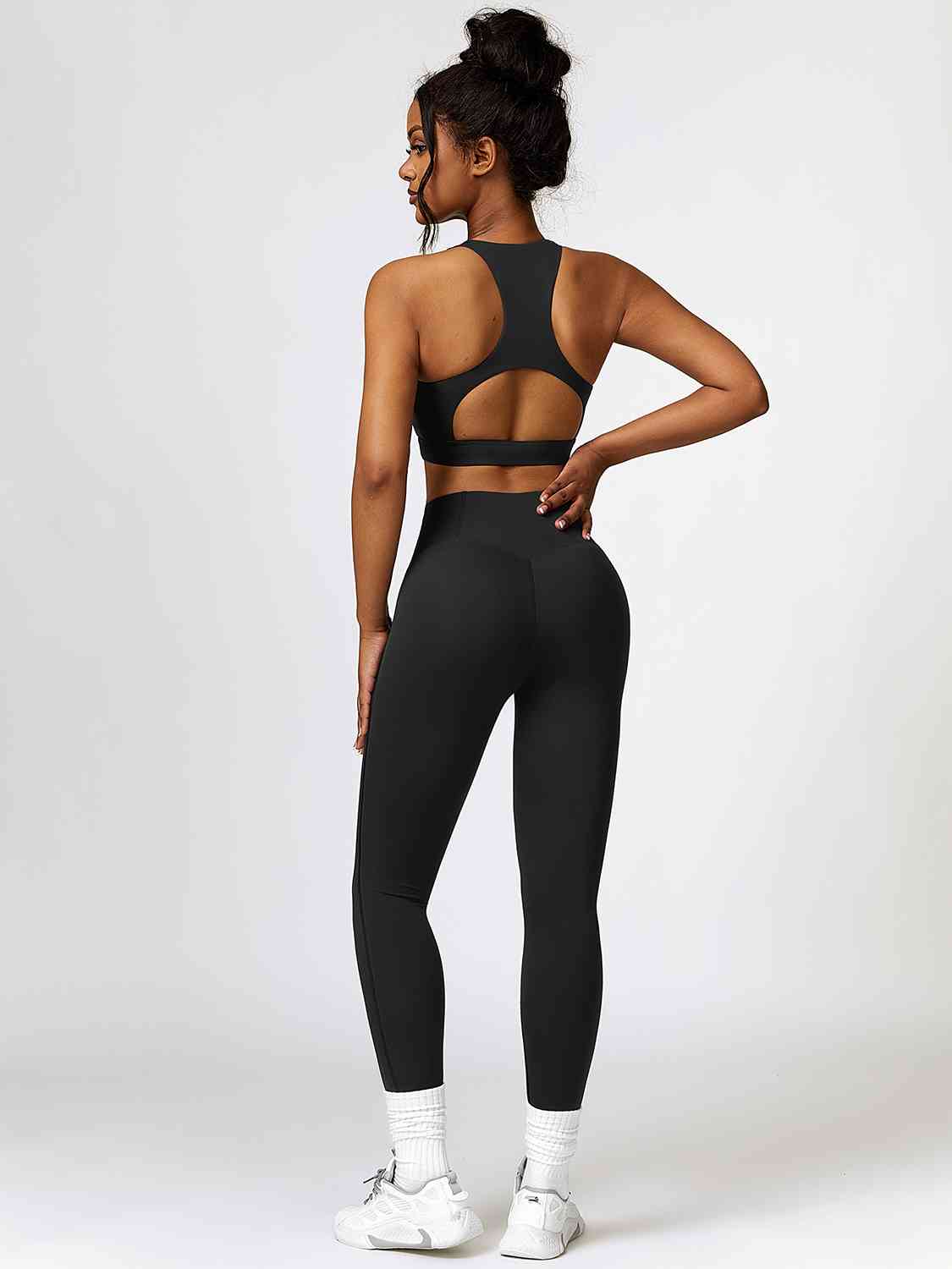 Cutout Cropped Sport Tank and Leggings Set - Body By J'ne