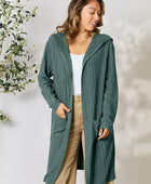 Ribbed Open Front Long Sleeve Cardigan - Body By J'ne