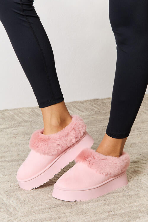 Furry Chunky Platform Ankle Boots - Body By J'ne