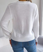 Round Neck Long Sleeve Sweater - Body By J'ne