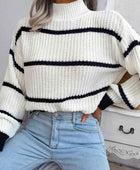 Striped Rib-Knit Sweater - Body By J'ne