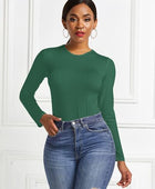 Round Neck Long Sleeve Bodysuit - Body By J'ne