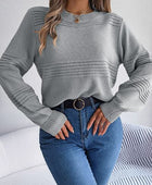 Round Neck Long Sleeve Sweater - Body By J'ne