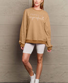 Full Size Graphic Round Neck Sweatshirt - Body By J'ne