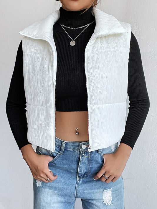 Zip-Up Collared Vest - Body By J'ne