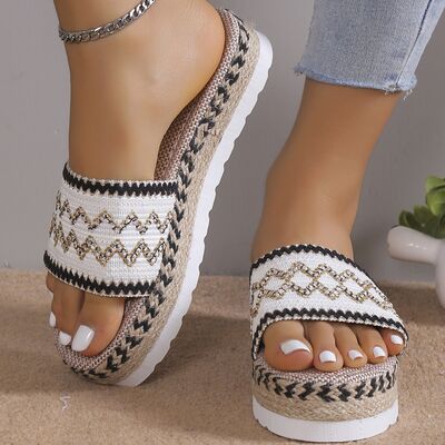 Geometric Weave Platform Sandals - Body By J'ne