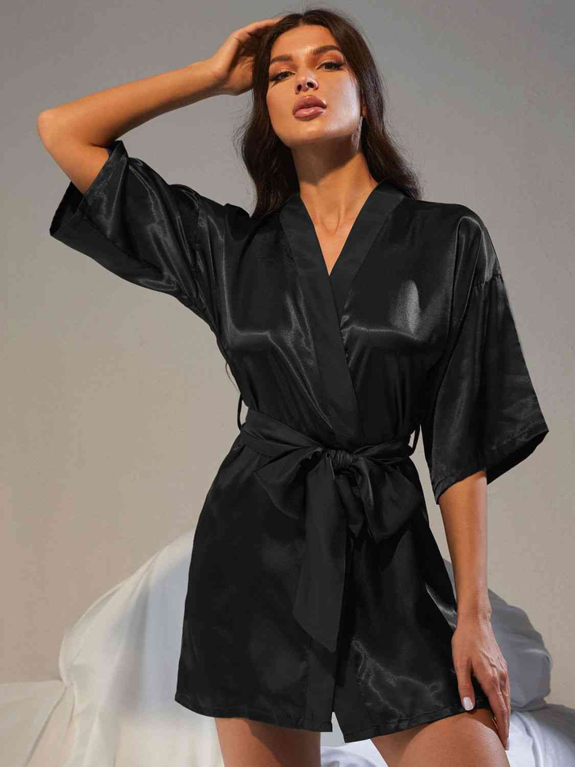 Belted Half Sleeve Robe - Body By J'ne