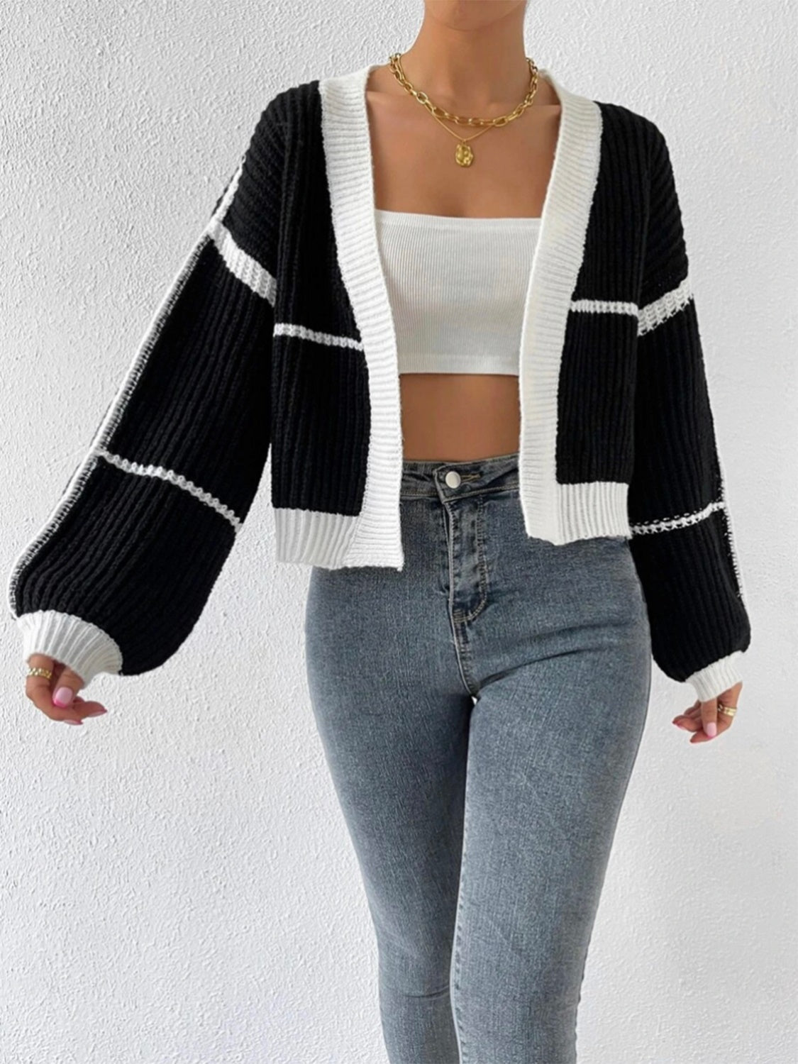 Open Front Dropped Shoulder Cardigan - Body By J'ne