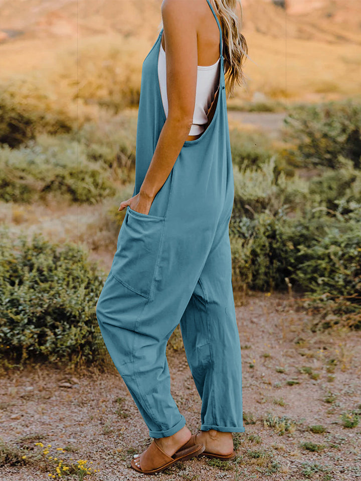 Double Take  V-Neck Sleeveless Jumpsuit with Pocket - Body By J'ne