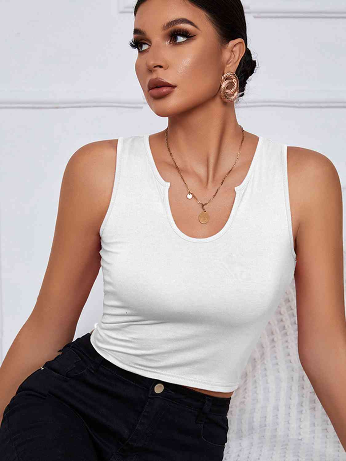 Brunch Vibes Notched Neck Tank - Body By J'ne