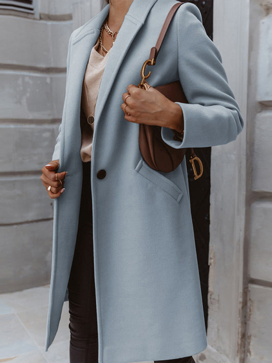 Long Sleeve Longline Coat with Pockets - Body By J'ne