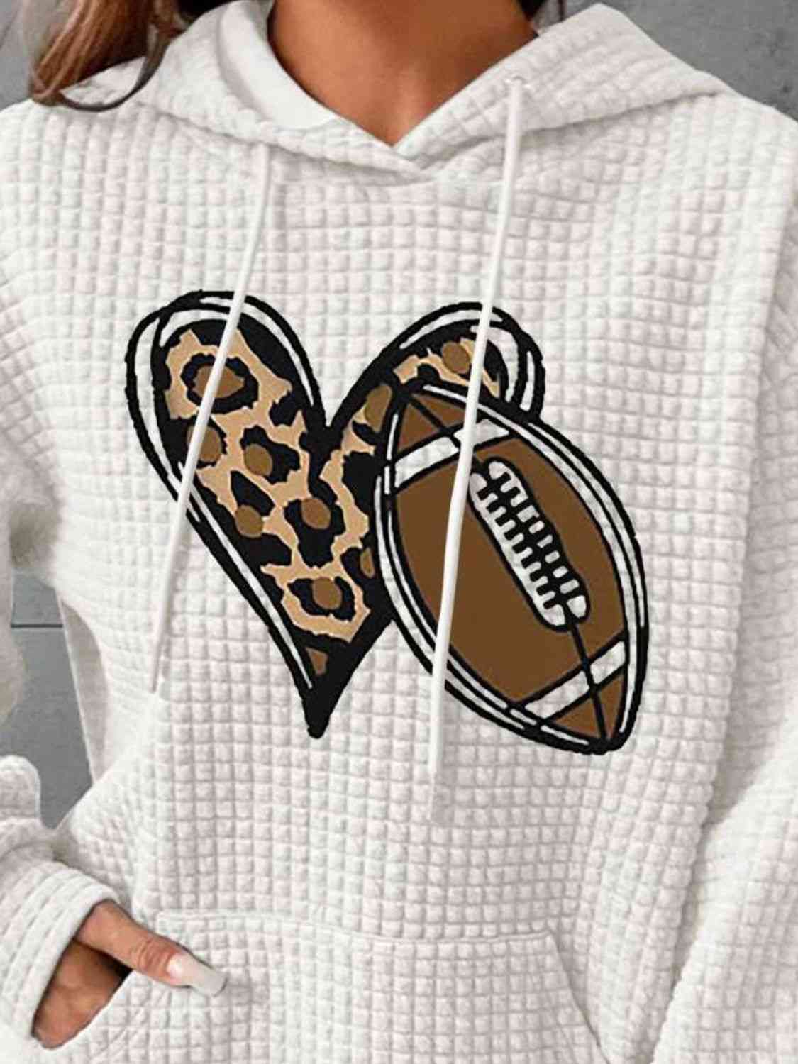 Heart & Football Graphic Hoodie - Body By J'ne